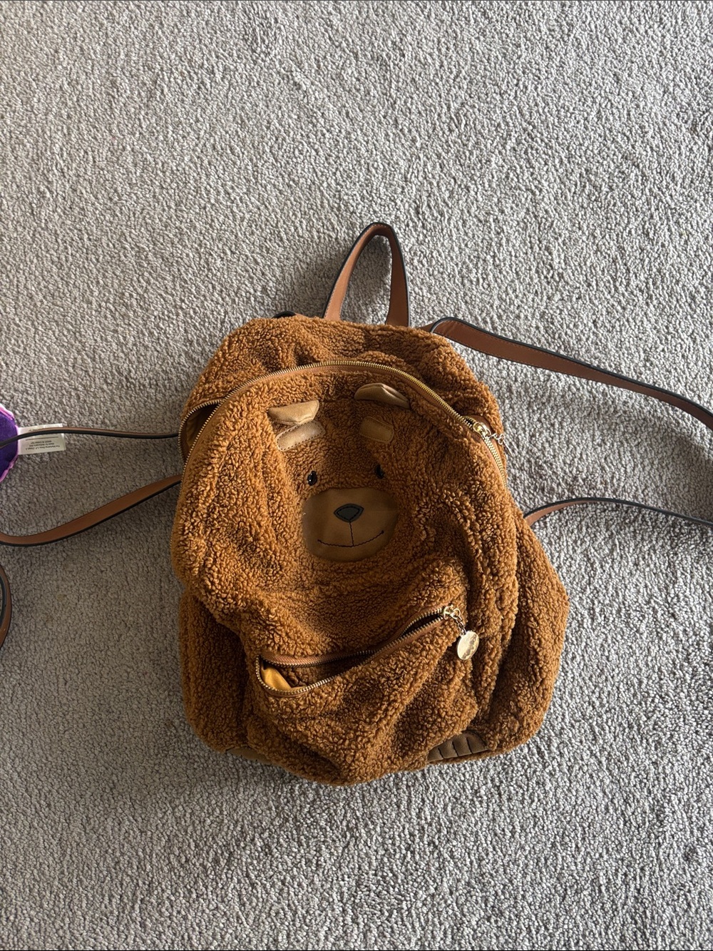 Brown Teddy Plush Mini Backpack - Brand Unknown